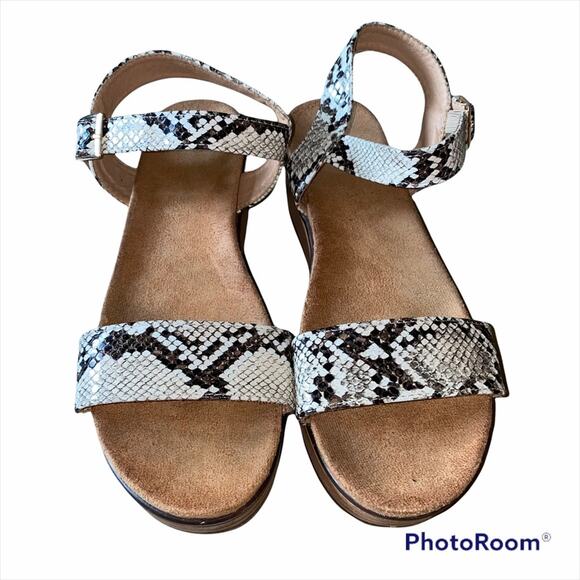 Snakeskin Embossed Platform Sandal size 10 - Picture 1 of 6